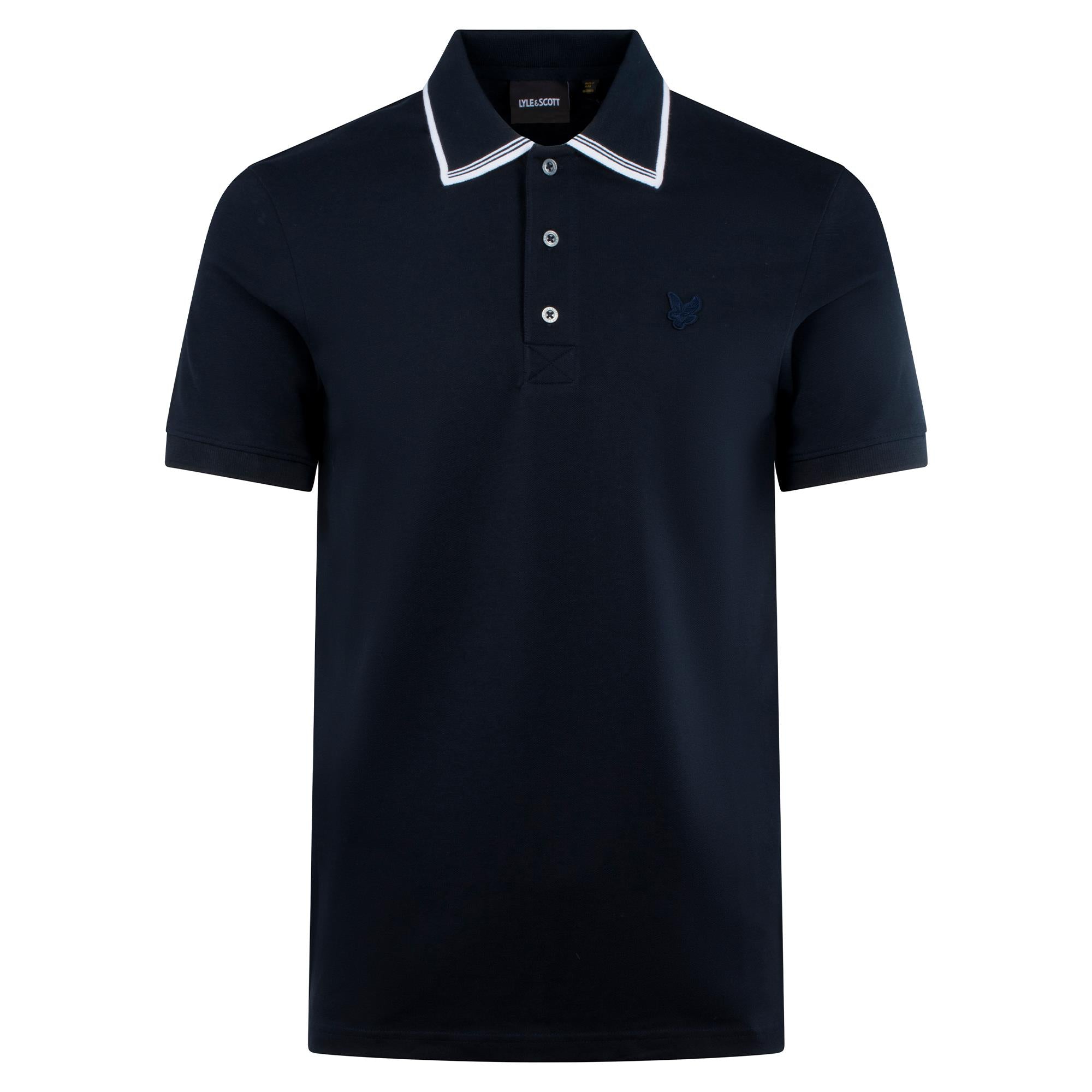 Lyle & Scott Tipped Superfine Polo Shirt Dark Navy